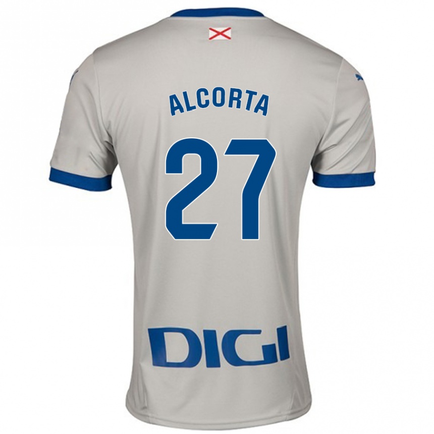 Niño Fútbol Camiseta Alaitz Alcorta #27 Gris Claro 2ª Equipación 2024/25