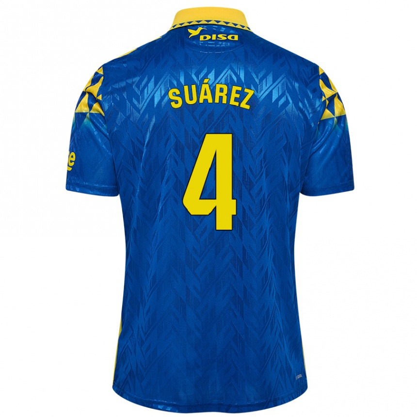 Niño Fútbol Camiseta Alex Suárez #4 Azul Amarillo 2ª Equipación 2024/25