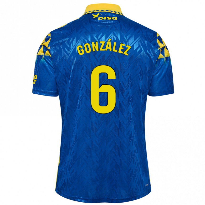 Niño Fútbol Camiseta Fabio González #6 Azul Amarillo 2ª Equipación 2024/25