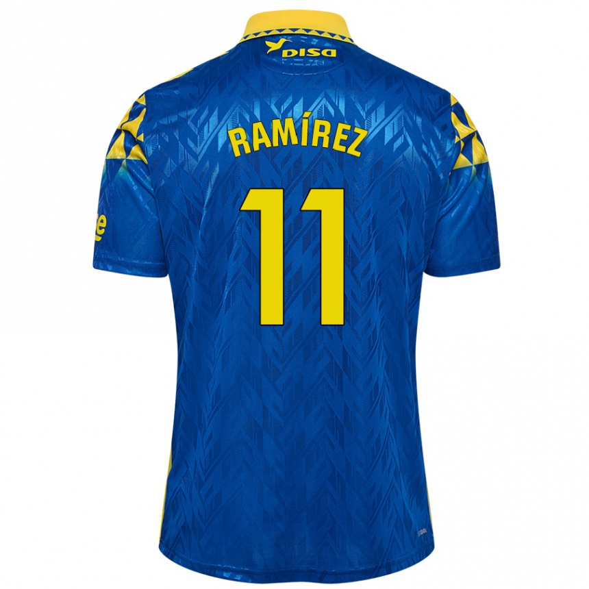 Niño Fútbol Camiseta Benito Ramírez #11 Azul Amarillo 2ª Equipación 2024/25