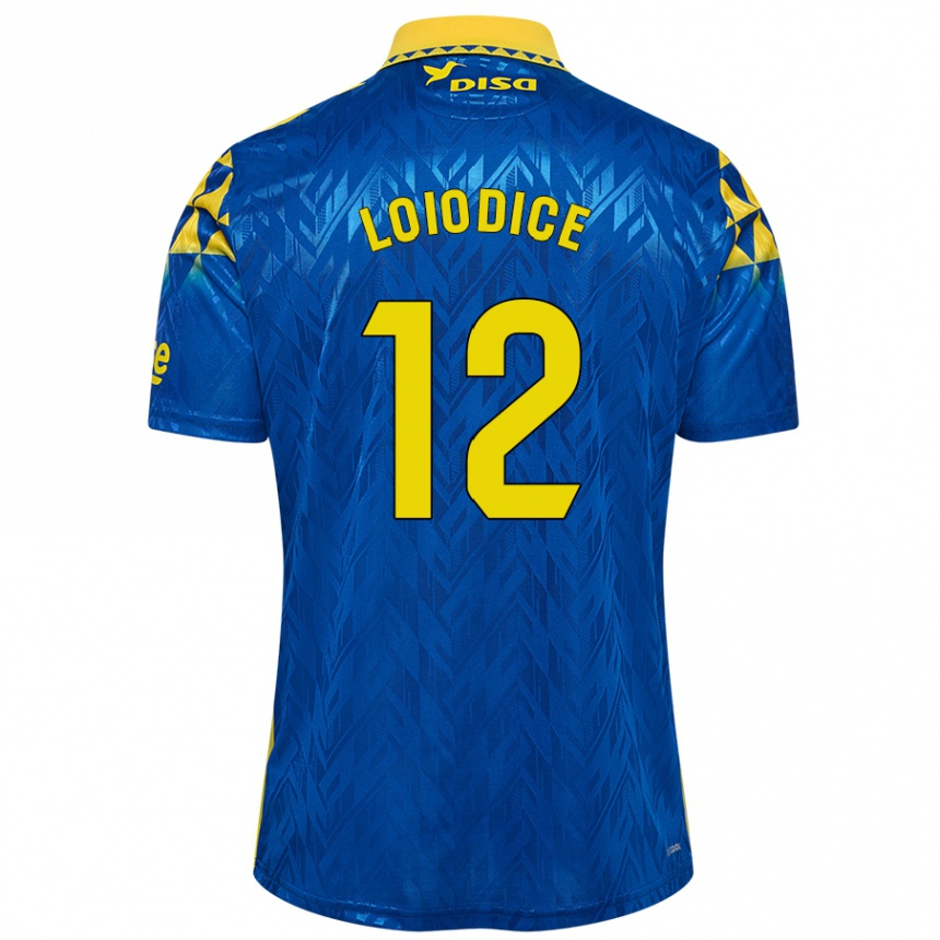 Niño Fútbol Camiseta Enzo Loiodice #12 Azul Amarillo 2ª Equipación 2024/25