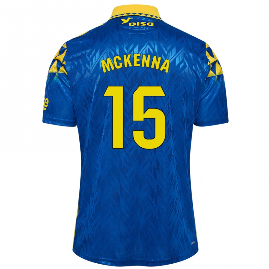 Niño Fútbol Camiseta Scott Mckenna #15 Azul Amarillo 2ª Equipación 2024/25