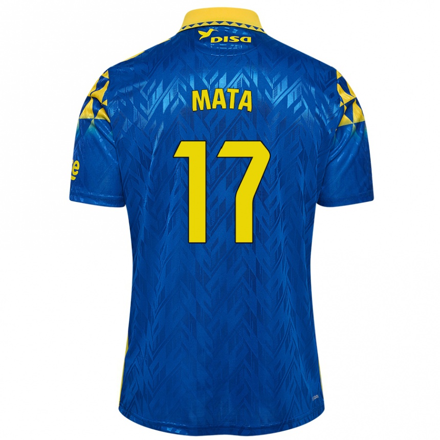 Niño Fútbol Camiseta Jaime Mata #17 Azul Amarillo 2ª Equipación 2024/25