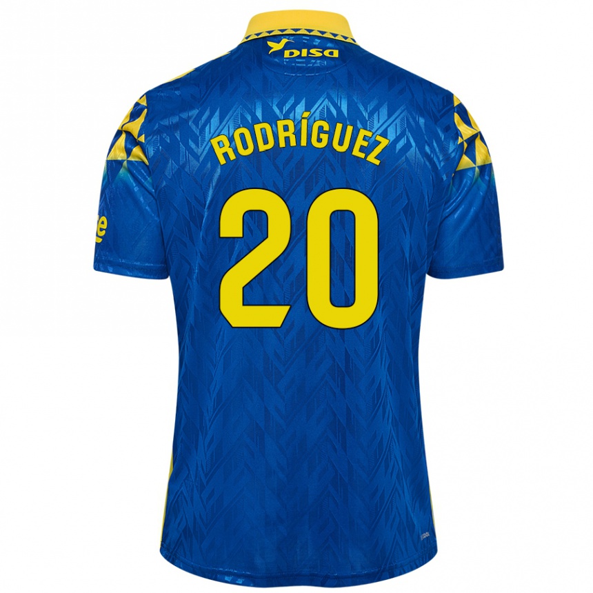 Niño Fútbol Camiseta Kirian Rodríguez #20 Azul Amarillo 2ª Equipación 2024/25