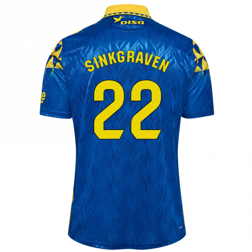 Niño Fútbol Camiseta Daley Sinkgraven #22 Azul Amarillo 2ª Equipación 2024/25