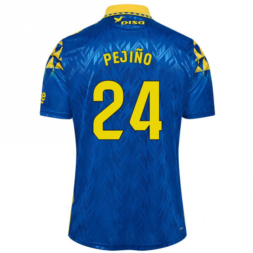 Niño Fútbol Camiseta Pejiño #24 Azul Amarillo 2ª Equipación 2024/25