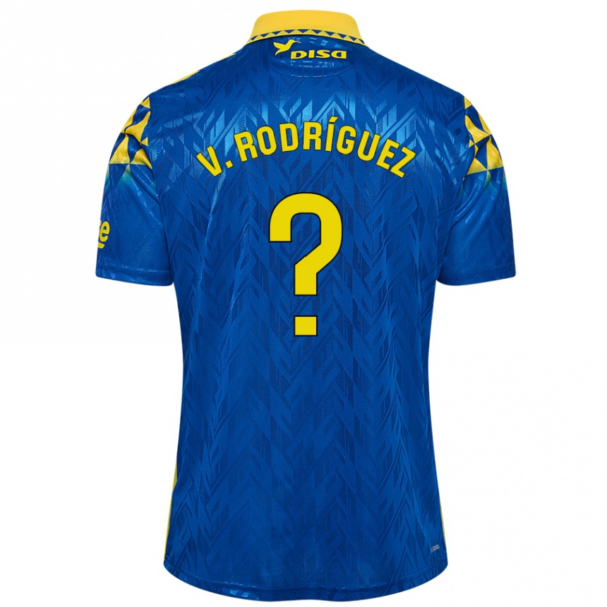 Niño Fútbol Camiseta Carlos Vicente Rodríguez #0 Azul Amarillo 2ª Equipación 2024/25