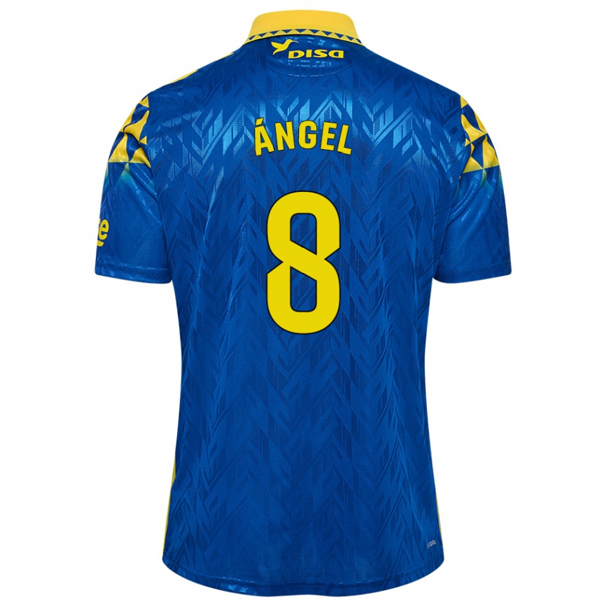 Niño Fútbol Camiseta José Ángel #8 Azul Amarillo 2ª Equipación 2024/25