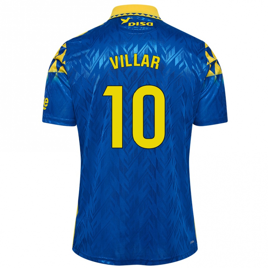 Niño Fútbol Camiseta Andy Villar #10 Azul Amarillo 2ª Equipación 2024/25