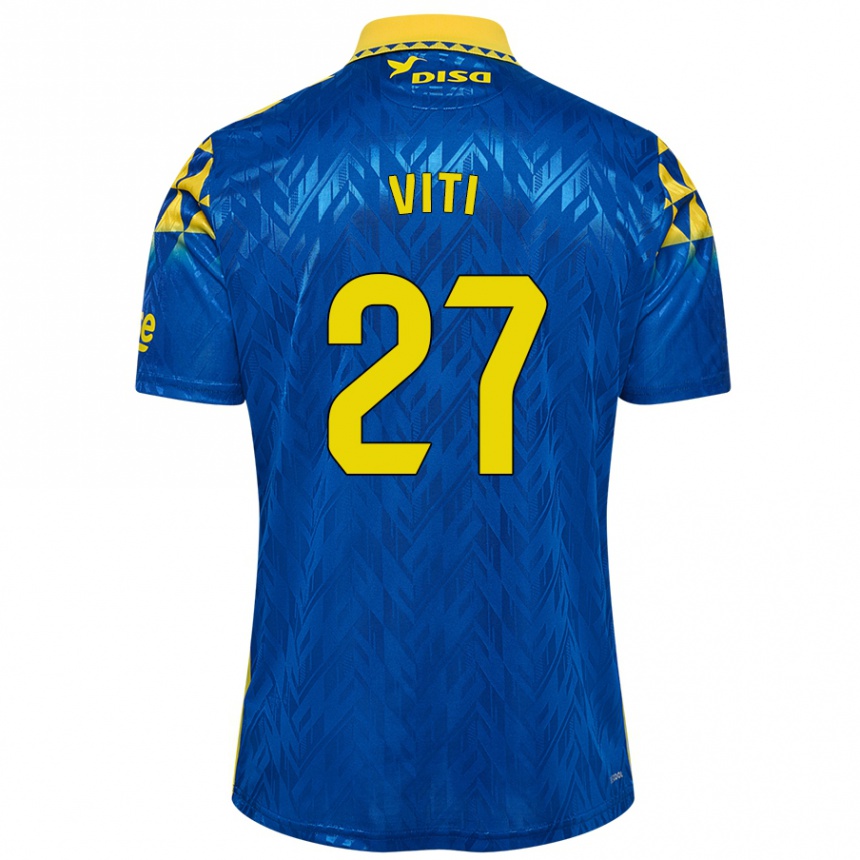 Niño Fútbol Camiseta Viti #27 Azul Amarillo 2ª Equipación 2024/25