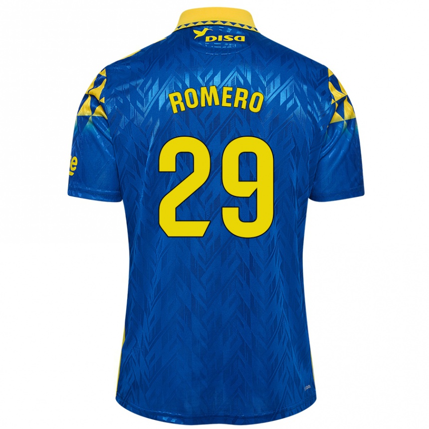 Niño Fútbol Camiseta Elías Romero #29 Azul Amarillo 2ª Equipación 2024/25