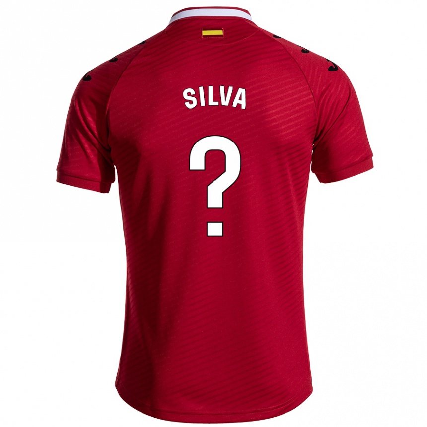 Niño Fútbol Camiseta Jonathan Silva #0 Rojo Oscuro 2ª Equipación 2024/25