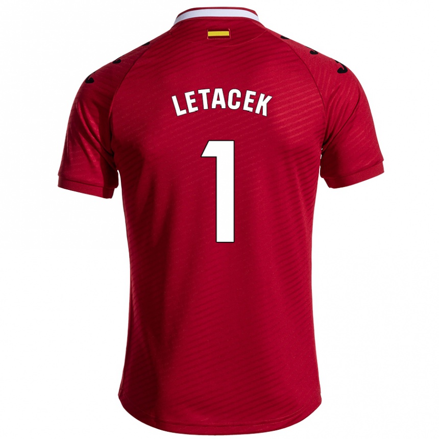 Niño Fútbol Camiseta Jiri Letacek #1 Rojo Oscuro 2ª Equipación 2024/25