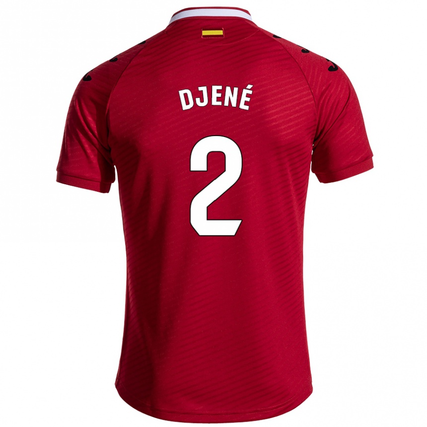 Niño Fútbol Camiseta Djené #2 Rojo Oscuro 2ª Equipación 2024/25