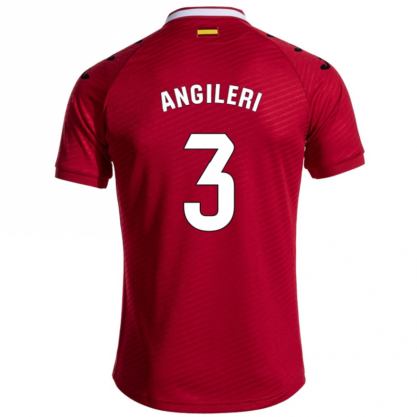 Niño Fútbol Camiseta Fabrizio Angileri #3 Rojo Oscuro 2ª Equipación 2024/25