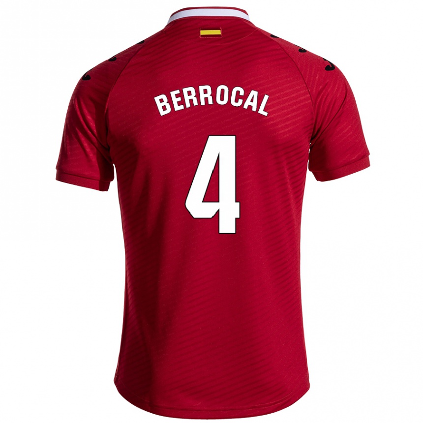 Niño Fútbol Camiseta Juan Berrocal #4 Rojo Oscuro 2ª Equipación 2024/25