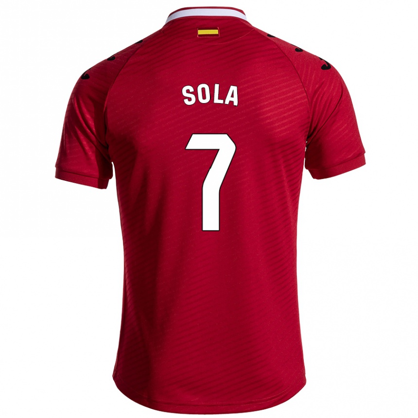 Niño Fútbol Camiseta Álex Sola #7 Rojo Oscuro 2ª Equipación 2024/25