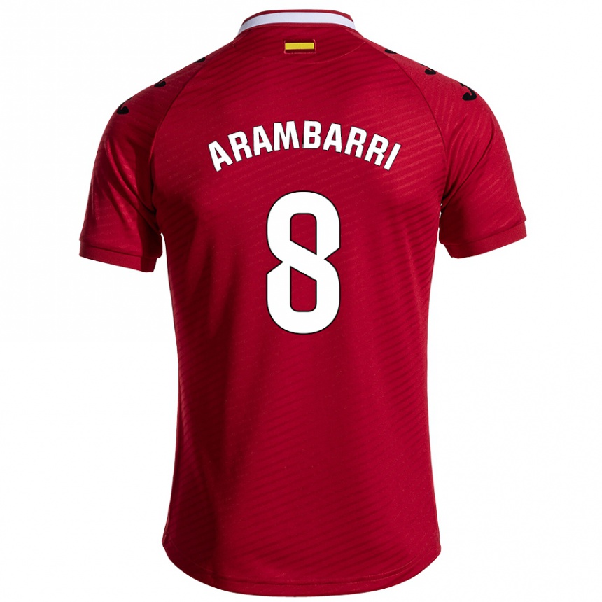 Niño Fútbol Camiseta Mauro Arambarri #8 Rojo Oscuro 2ª Equipación 2024/25