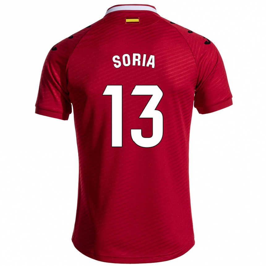 Niño Fútbol Camiseta David Soria #13 Rojo Oscuro 2ª Equipación 2024/25