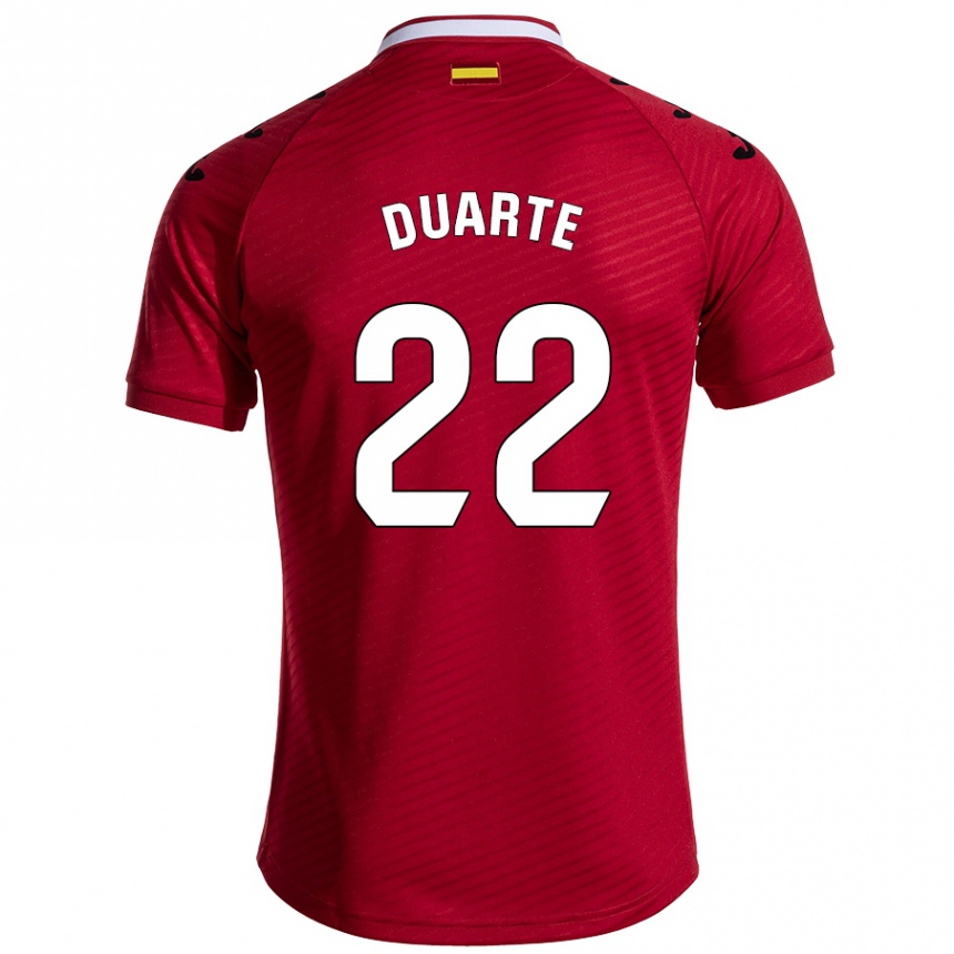 Niño Fútbol Camiseta Domingos Duarte #22 Rojo Oscuro 2ª Equipación 2024/25