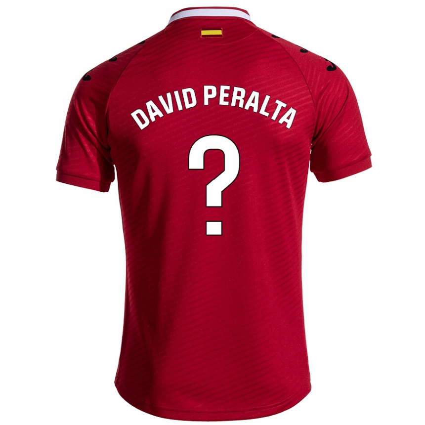 Niño Fútbol Camiseta Juan David Peralta #0 Rojo Oscuro 2ª Equipación 2024/25