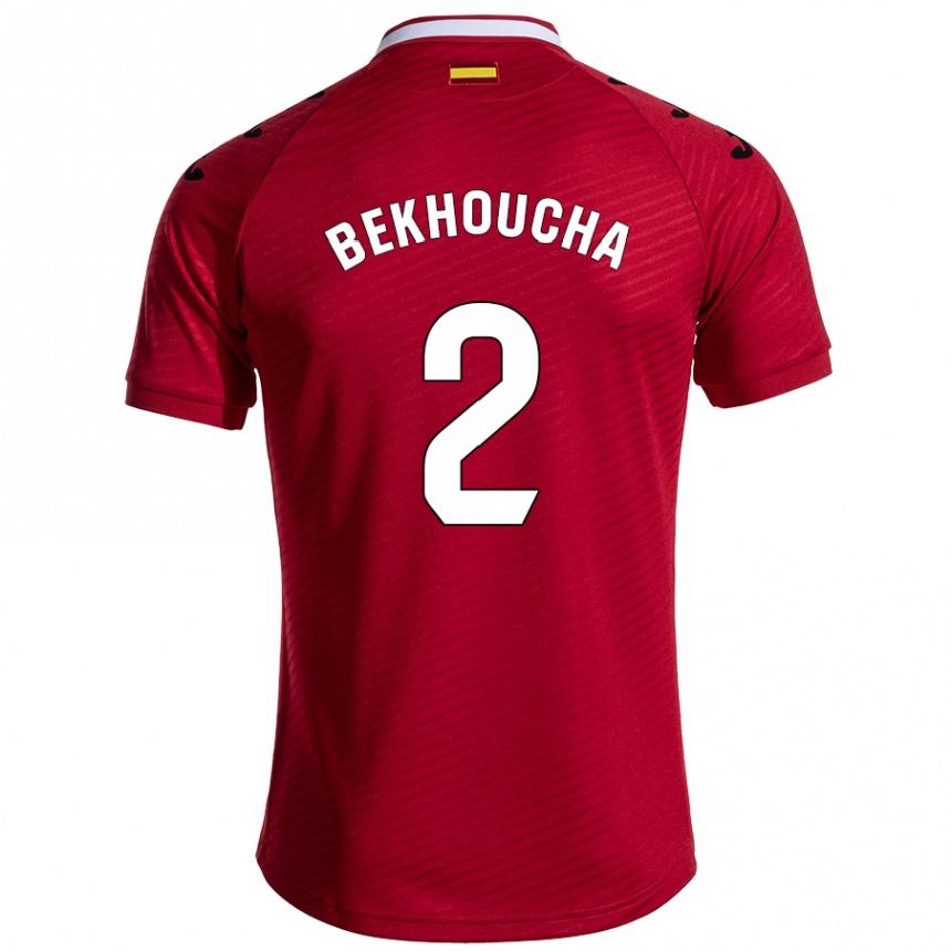 Niño Fútbol Camiseta Ismael Bekhoucha #2 Rojo Oscuro 2ª Equipación 2024/25