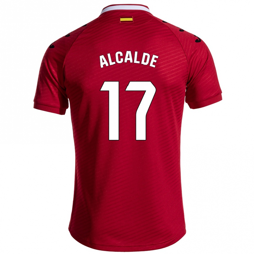 Niño Fútbol Camiseta Jacobo Alcalde #17 Rojo Oscuro 2ª Equipación 2024/25