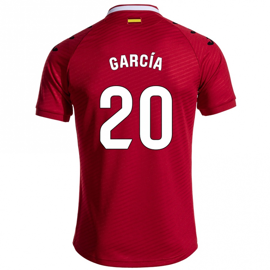 Niño Fútbol Camiseta Álex García #20 Rojo Oscuro 2ª Equipación 2024/25