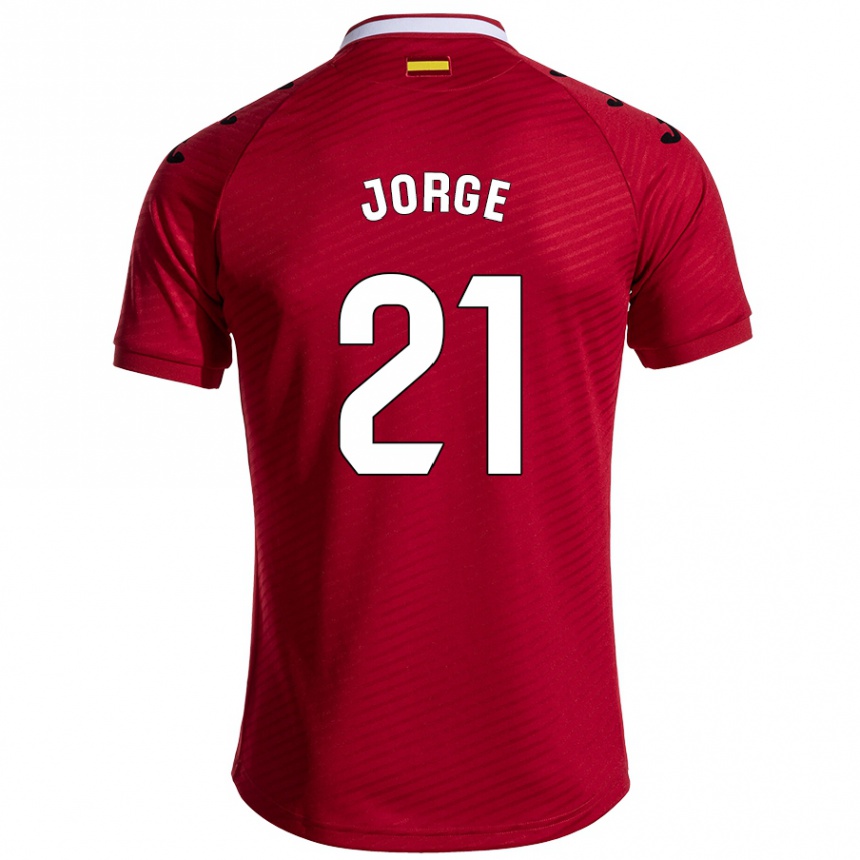 Niño Fútbol Camiseta Jeremy Jorge #21 Rojo Oscuro 2ª Equipación 2024/25