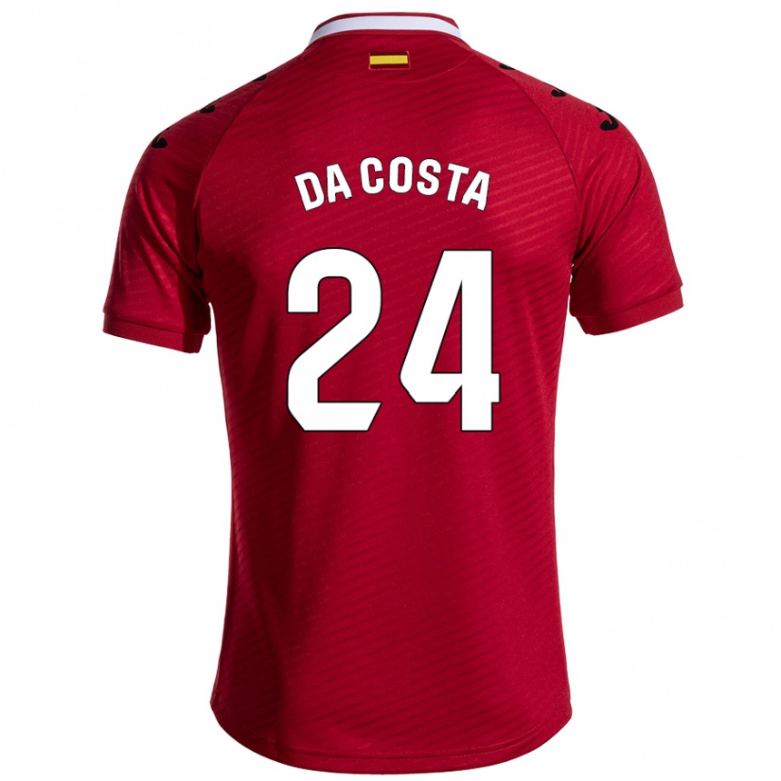 Niño Fútbol Camiseta Coba Da Costa #24 Rojo Oscuro 2ª Equipación 2024/25