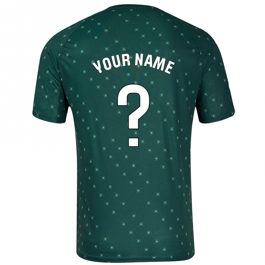 Niño Fútbol Camiseta Su Nombre #0 Verde Oscuro 2ª Equipación 2024/25