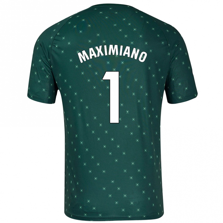 Niño Fútbol Camiseta Luís Maximiano #1 Verde Oscuro 2ª Equipación 2024/25