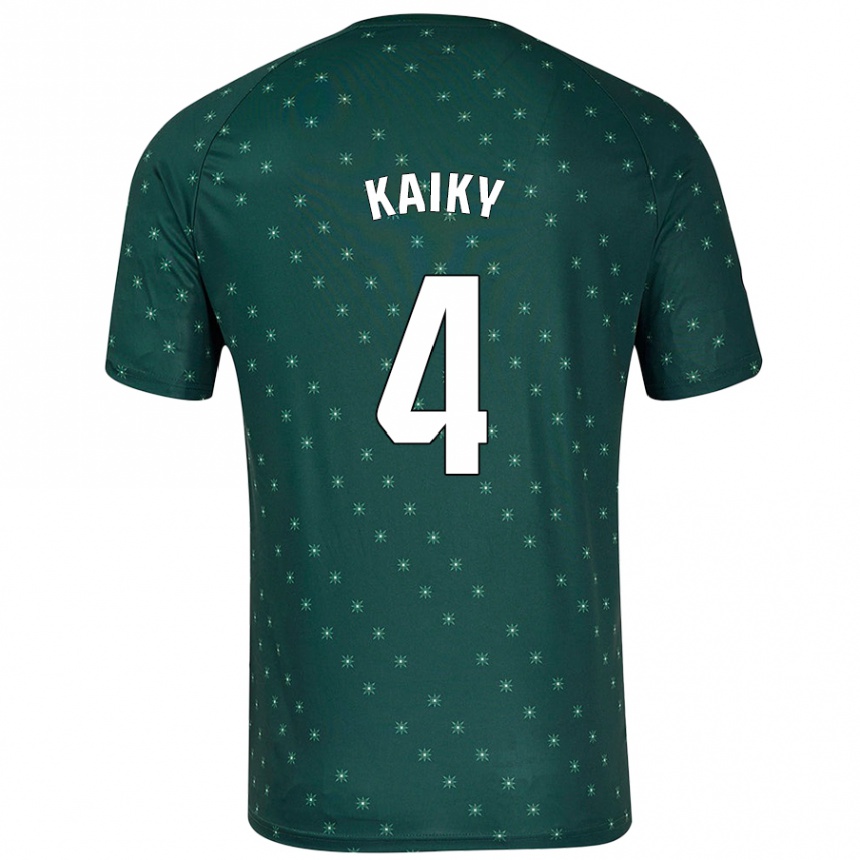 Niño Fútbol Camiseta Kaiky #4 Verde Oscuro 2ª Equipación 2024/25