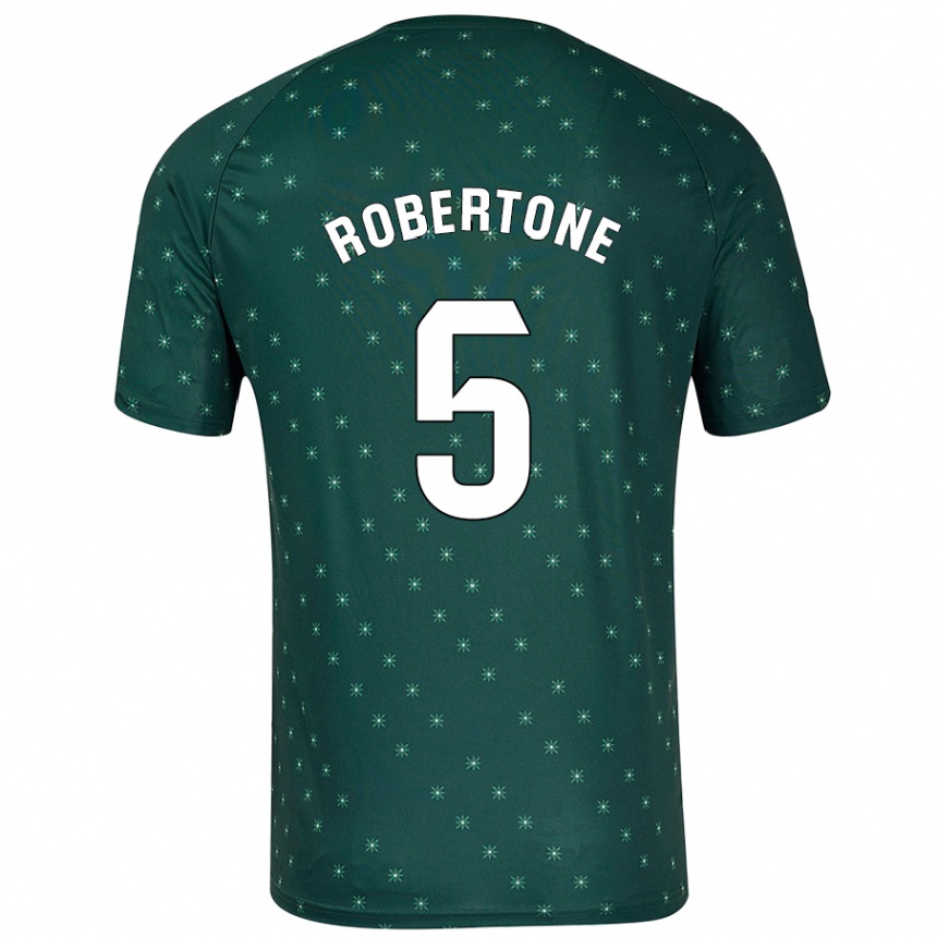 Niño Fútbol Camiseta Lucas Robertone #5 Verde Oscuro 2ª Equipación 2024/25