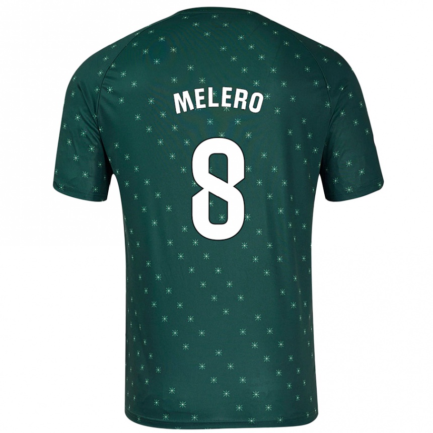 Niño Fútbol Camiseta Gonzalo Melero #8 Verde Oscuro 2ª Equipación 2024/25