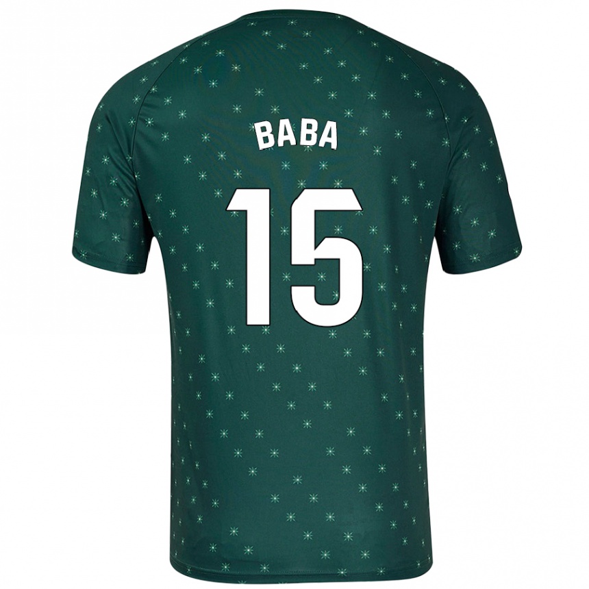 Niño Fútbol Camiseta Iddrisu Baba #15 Verde Oscuro 2ª Equipación 2024/25