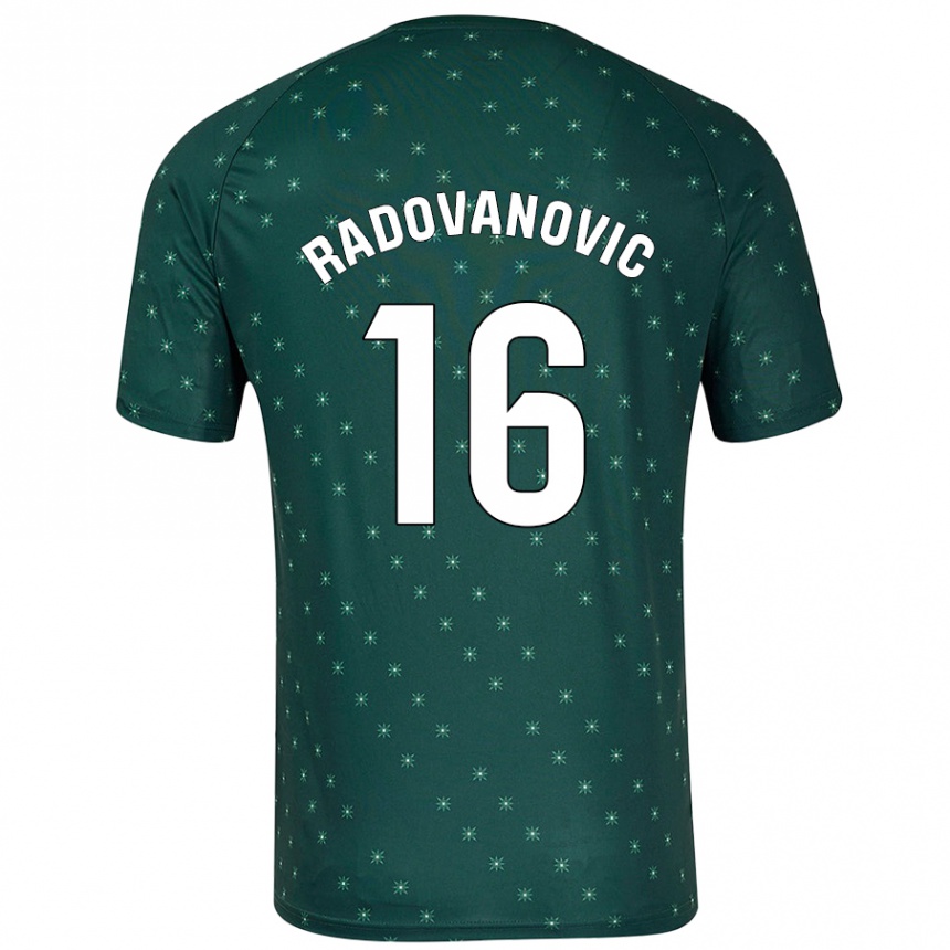 Niño Fútbol Camiseta Aleksandar Radovanovic #16 Verde Oscuro 2ª Equipación 2024/25