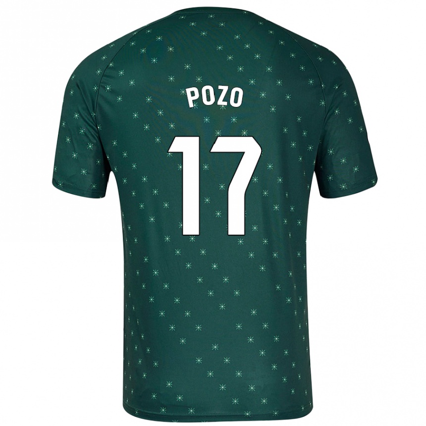 Niño Fútbol Camiseta Álex Pozo #17 Verde Oscuro 2ª Equipación 2024/25