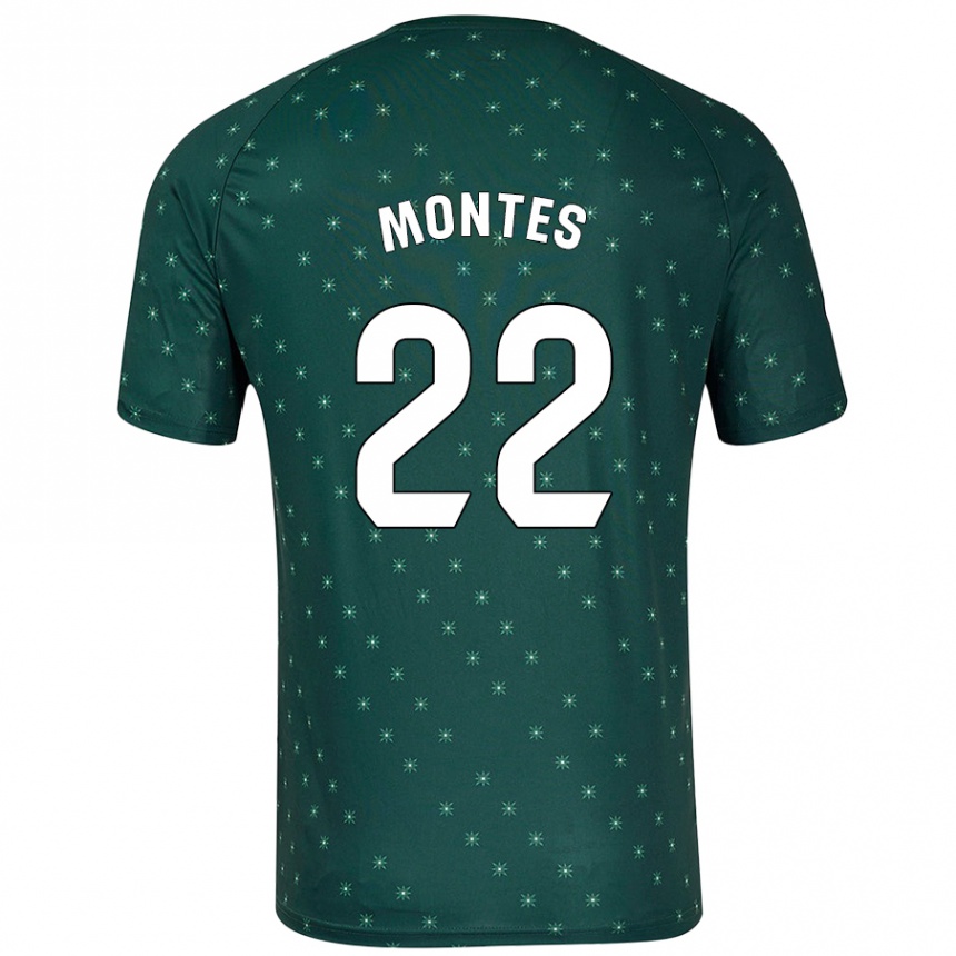 Niño Fútbol Camiseta César Montes #22 Verde Oscuro 2ª Equipación 2024/25