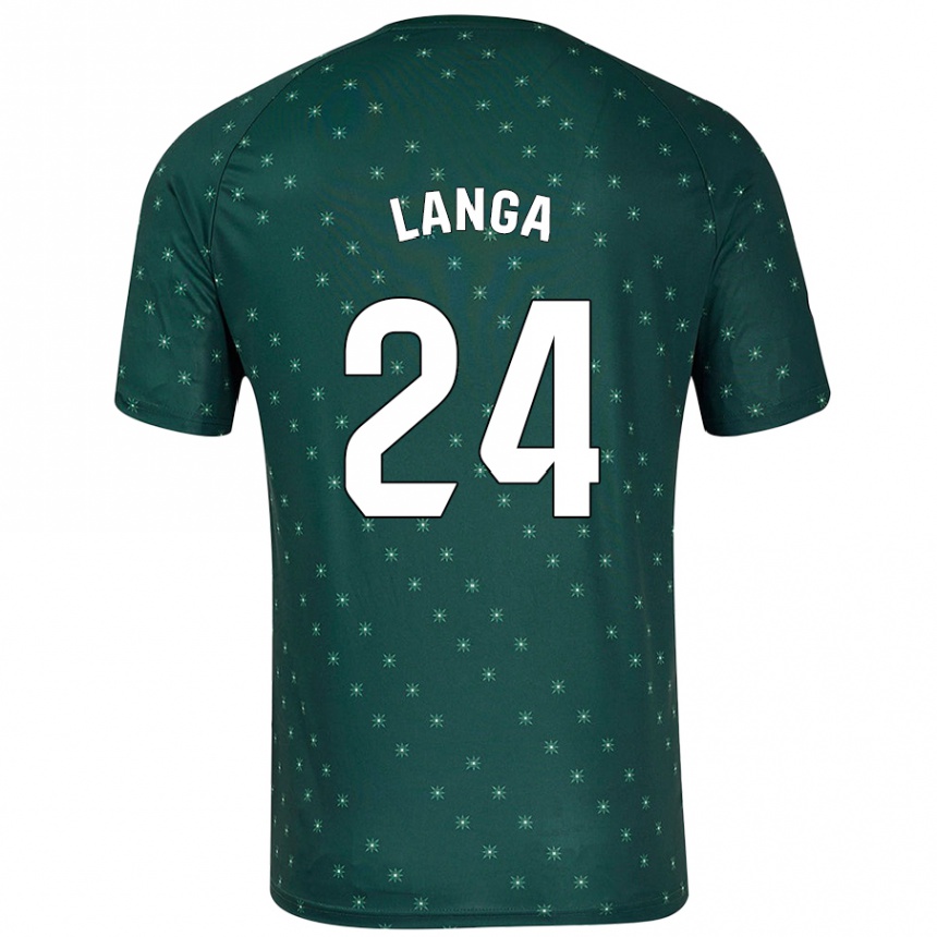 Niño Fútbol Camiseta Bruno Langa #24 Verde Oscuro 2ª Equipación 2024/25