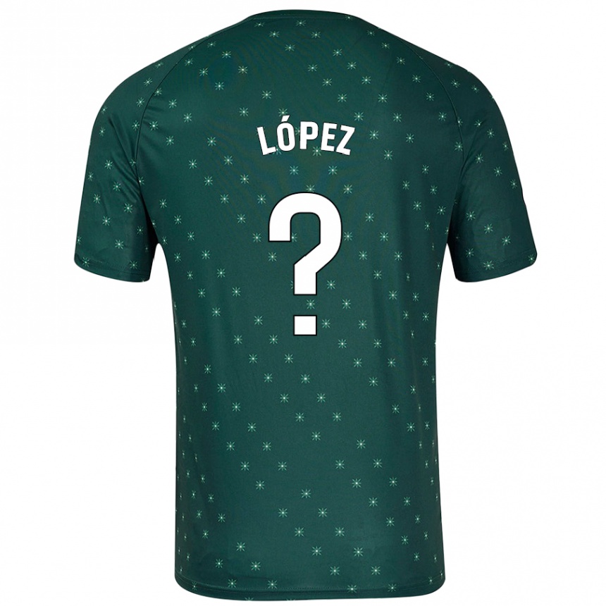 Niño Fútbol Camiseta Jesús López #0 Verde Oscuro 2ª Equipación 2024/25