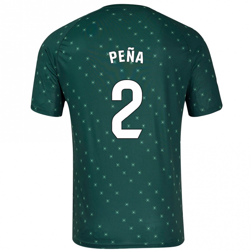 Niño Fútbol Camiseta Miguel Peña #2 Verde Oscuro 2ª Equipación 2024/25