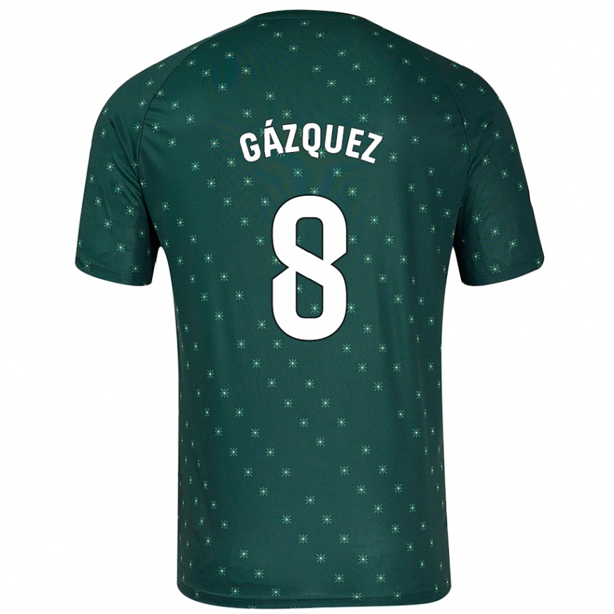 Niño Fútbol Camiseta Joan Gázquez #8 Verde Oscuro 2ª Equipación 2024/25