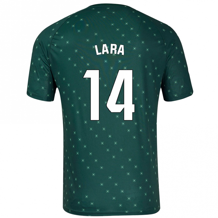 Niño Fútbol Camiseta Luis Lara #14 Verde Oscuro 2ª Equipación 2024/25