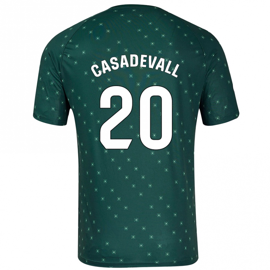 Niño Fútbol Camiseta Marçal Casadevall #20 Verde Oscuro 2ª Equipación 2024/25