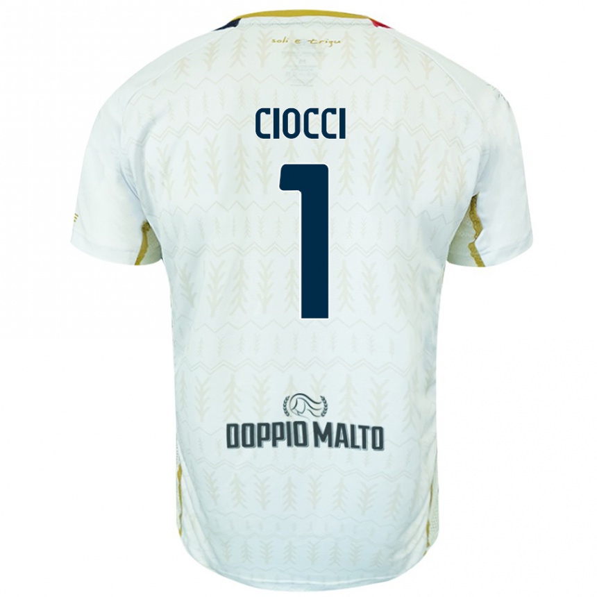 Niño Fútbol Camiseta Giuseppe Ciocci #1 Blanco 2ª Equipación 2024/25