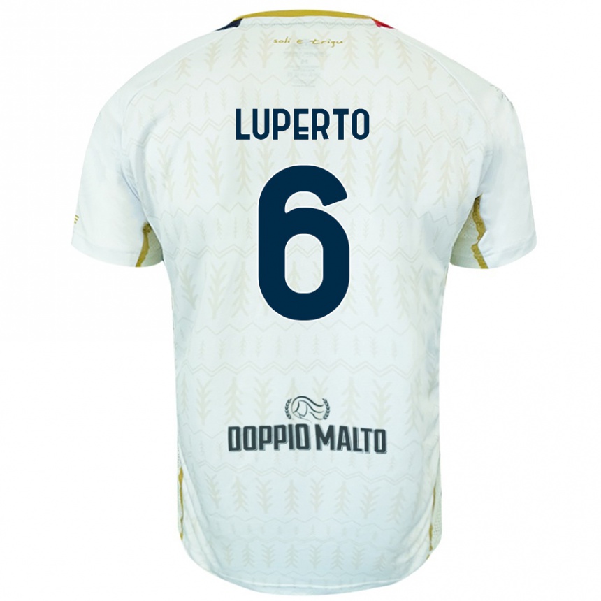 Niño Fútbol Camiseta Sebastiano Luperto #6 Blanco 2ª Equipación 2024/25