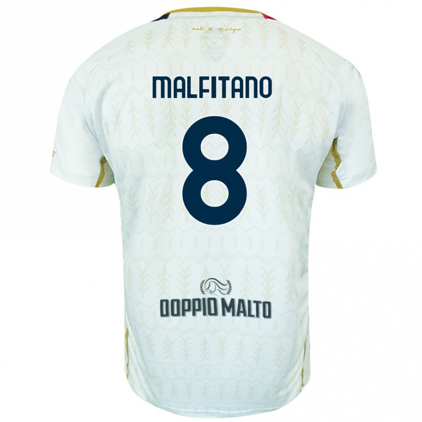 Niño Fútbol Camiseta Roberto Malfitano #8 Blanco 2ª Equipación 2024/25