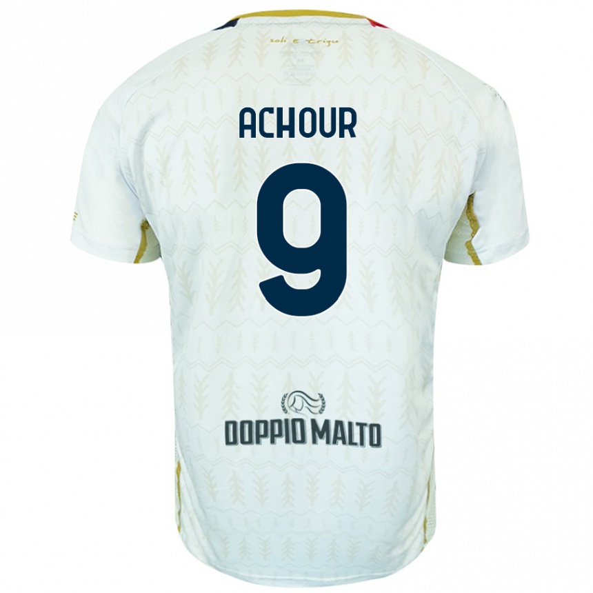 Niño Fútbol Camiseta Sofiane Achour #9 Blanco 2ª Equipación 2024/25