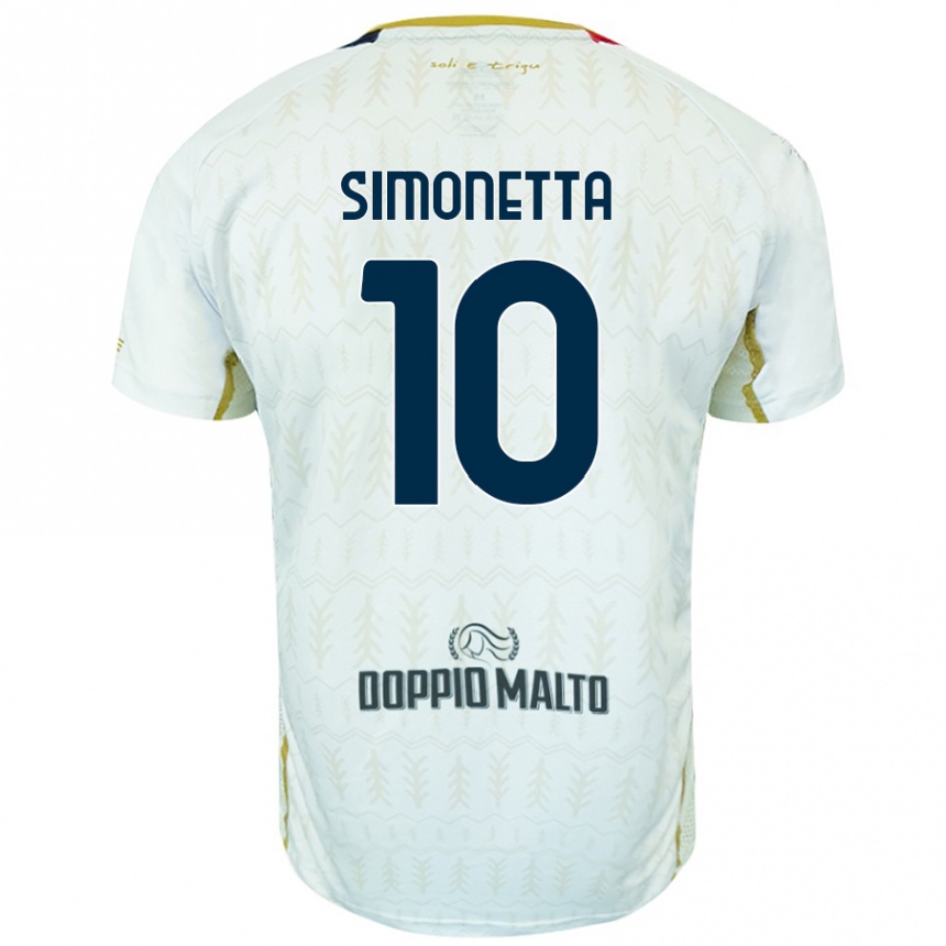 Niño Fútbol Camiseta Jacopo Simonetta #10 Blanco 2ª Equipación 2024/25